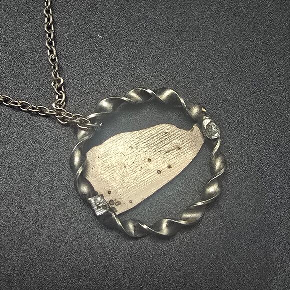 Plymouth Rock Pendant Necklace Silver Tone Vintage Massachusetts Souvenir - Picture 2 of 9